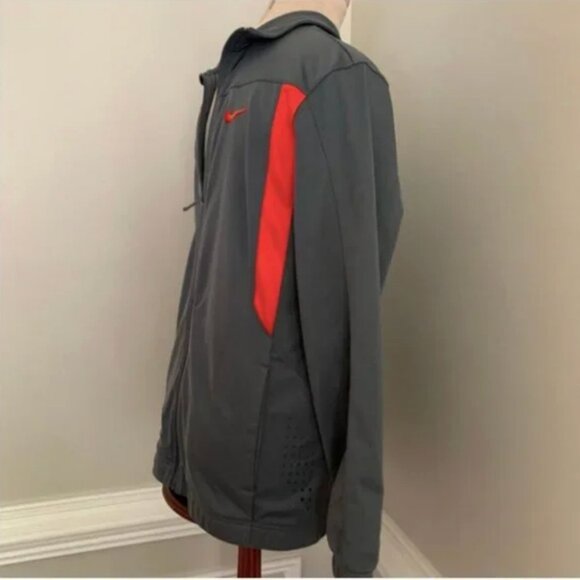 Nike Full Zip Windbreaker Gray with Orange Strip Youth XL - Picture 4 of 8